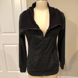 Junior Guess Zip Up Jacket- Medium- Grey/Black